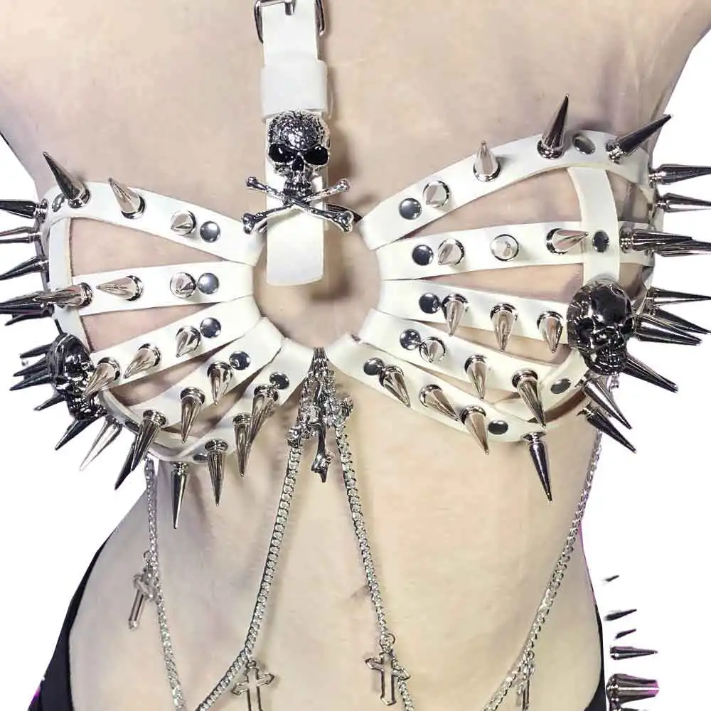 

Goth Tops Gothic Tank Spiked with Spikes Women's Emo Clothing Punk Rock Clothes Grunge Y2K T-shirt Festival Bra Boho Ladies