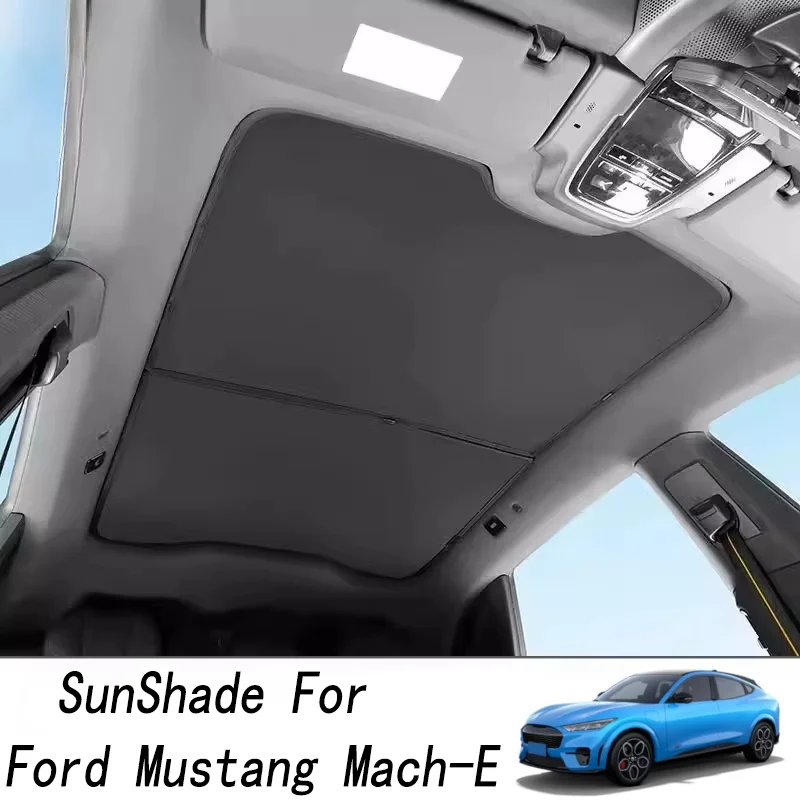 Car Glass Sunroof Sunshade For Ford Mustang Mach-E 2021 2022 2023 2024 2025 Foldable Heat Insulation Skylight Roof Accessories