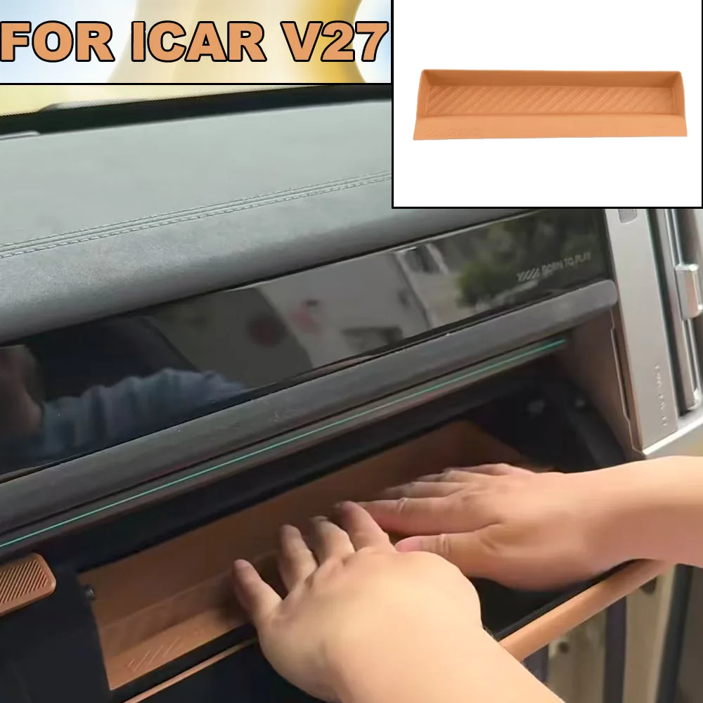 

Chery ICAR V27 2026-2027 Car TPE Glove Box Storage Mat Passenger Dashboard Waterproof Organizer Accessories