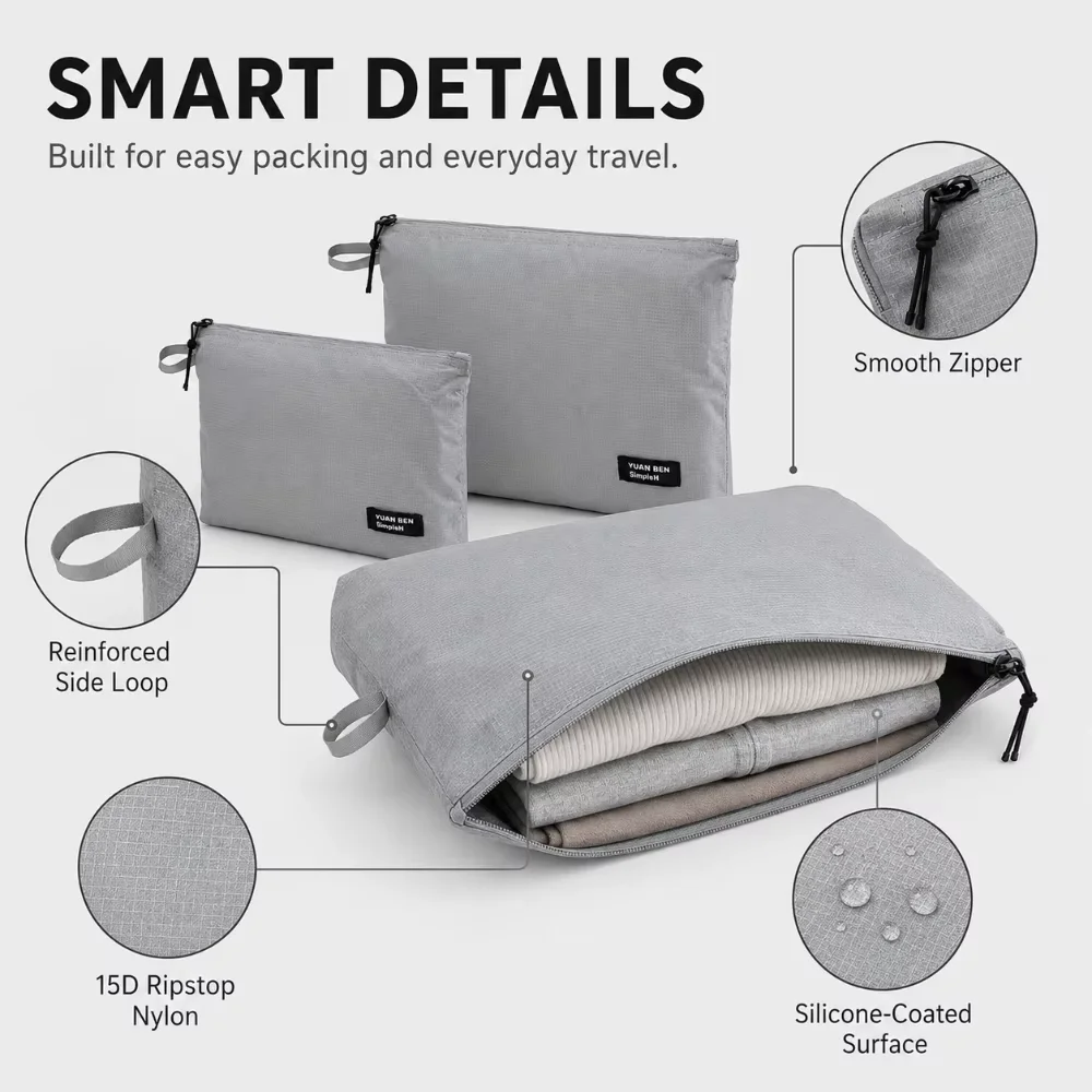 超軽量で防水性のあるトラベルポーチ3点セット。15Dシリコン - Backpack Insert Organizer のレビューと価格
