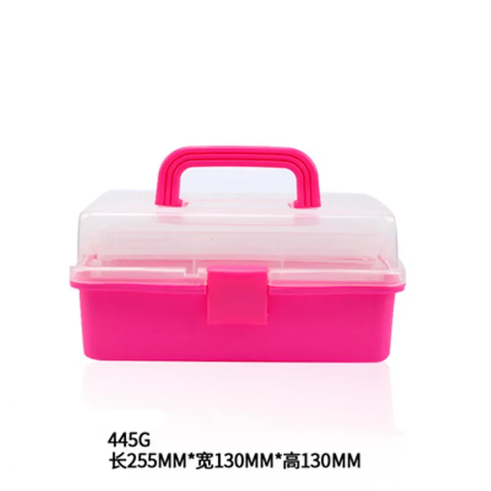 Three-Layer Transparent Plastic Tool Box Portable Large Small Household Multi-Function Manual Storage Box Art Box