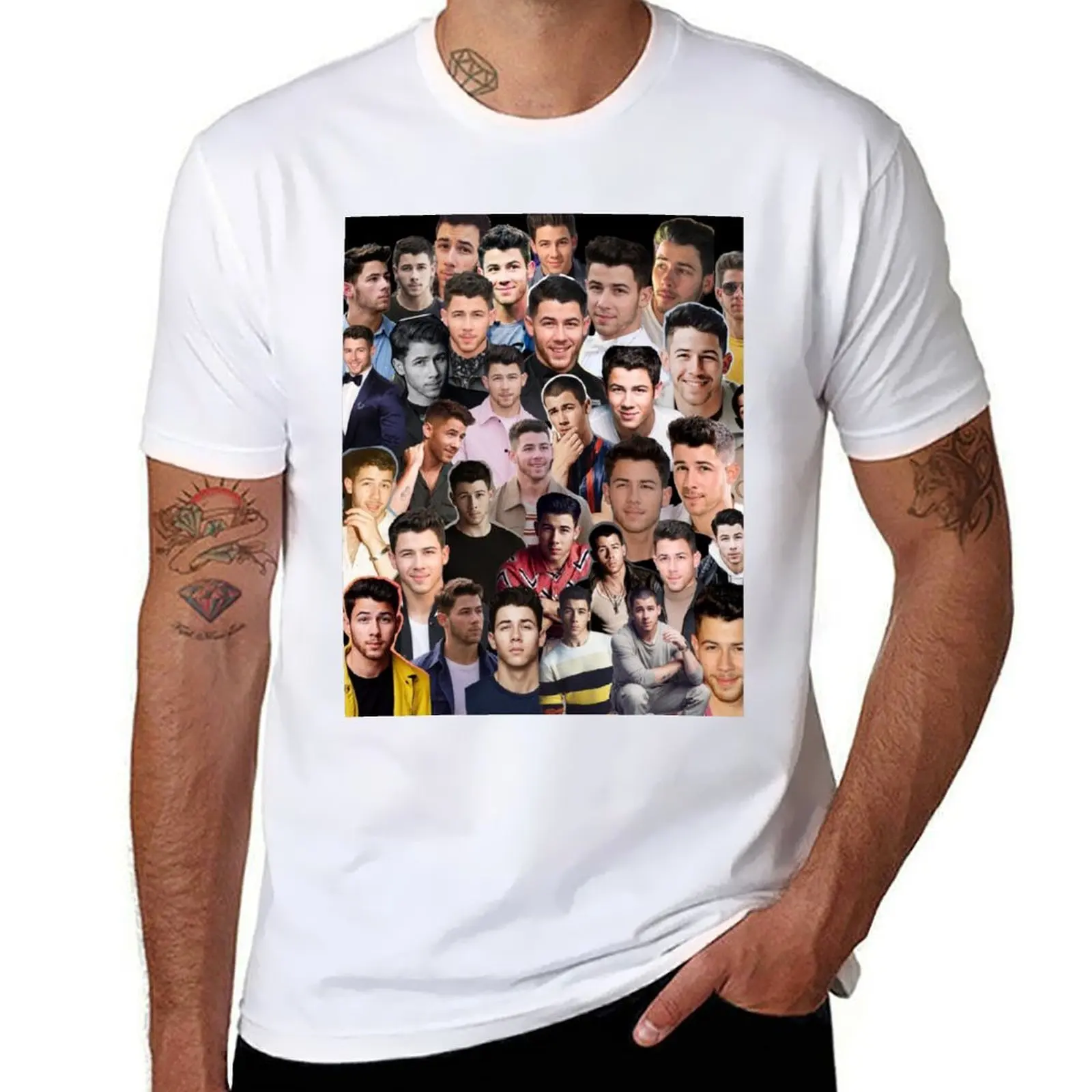 

Nick Jonas collage T-Shirt anime t shirts for man t shirts with prints T-Shirt