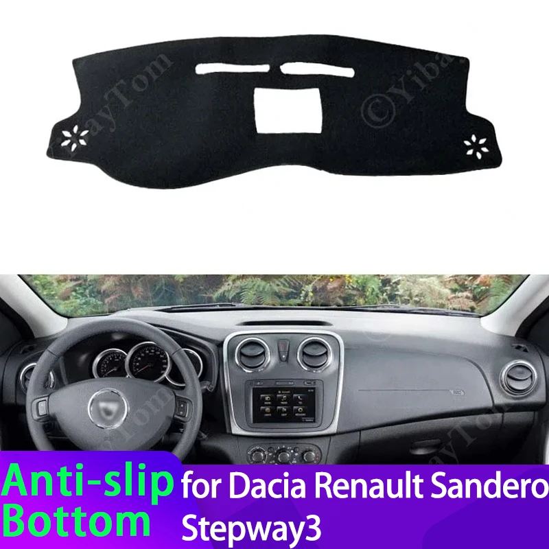 For Dacia Renault Sandero Stepway II 2 RS 2013 -2020 Accessories Dashboard Cover Dash Board Mat Carpet Pad Sunshade Cape Cushion