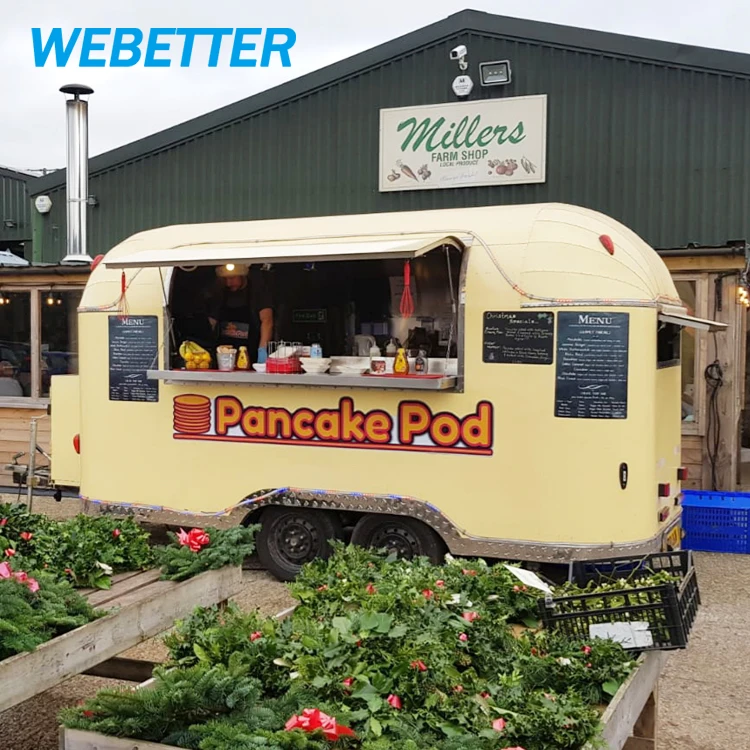Fully equipped coffee ice cream food truck, food truck with kitchen, standard custom mobile fast food truck trailer