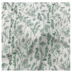 High-grade Printed Floral Rayon Fabric By The Meter for Clothes Dress Pajamas Pants and Cool Quilts Sewing Flowers Cloth White