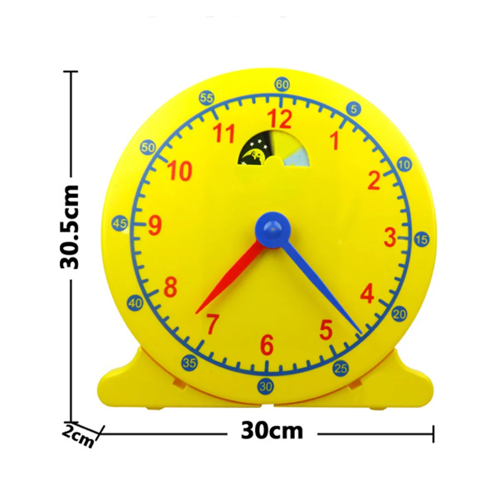 1 ชิ้น นาฬิกาเรียนรู้เวลา แบบจำลองเพื่อการศึกษาสำหรับเด็ก รูปทรงหลากสี ฝึกการประสานงานระหว่างมือและตา
