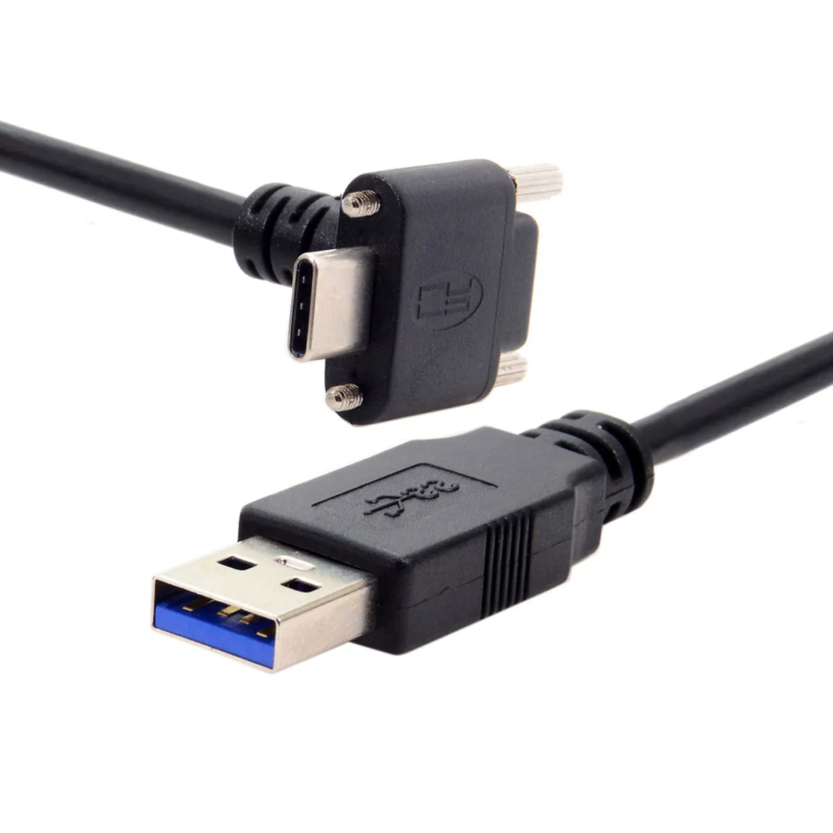 

8.0M USB 3.1 Type-C Dual Screw Locking to USB3.0 Data GL3523 Repeater Cable 90 Degree for Camera Oculus Quest Link