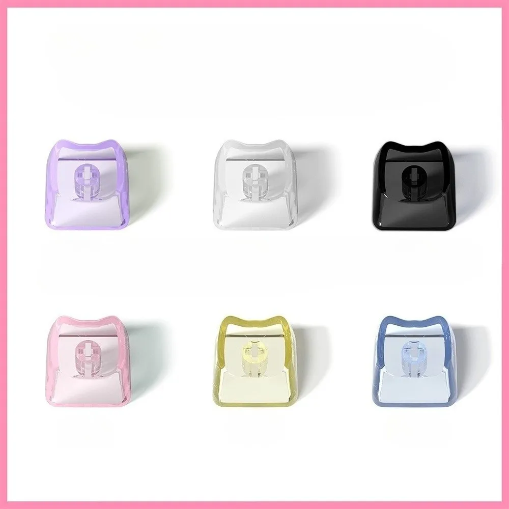 10Pcs Cute Transparent Cat Shaped Keycaps PBT Cartoon MAO Profile Keycaps 1U Blank Key Caps For MX Switch Keyboard