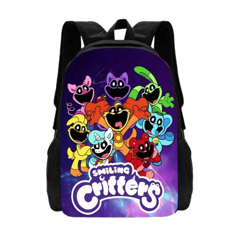 New Printed Primary and Secondary School Students Cartoon Anime Schoolbag Game Smiling Animal Backpack Children Gift