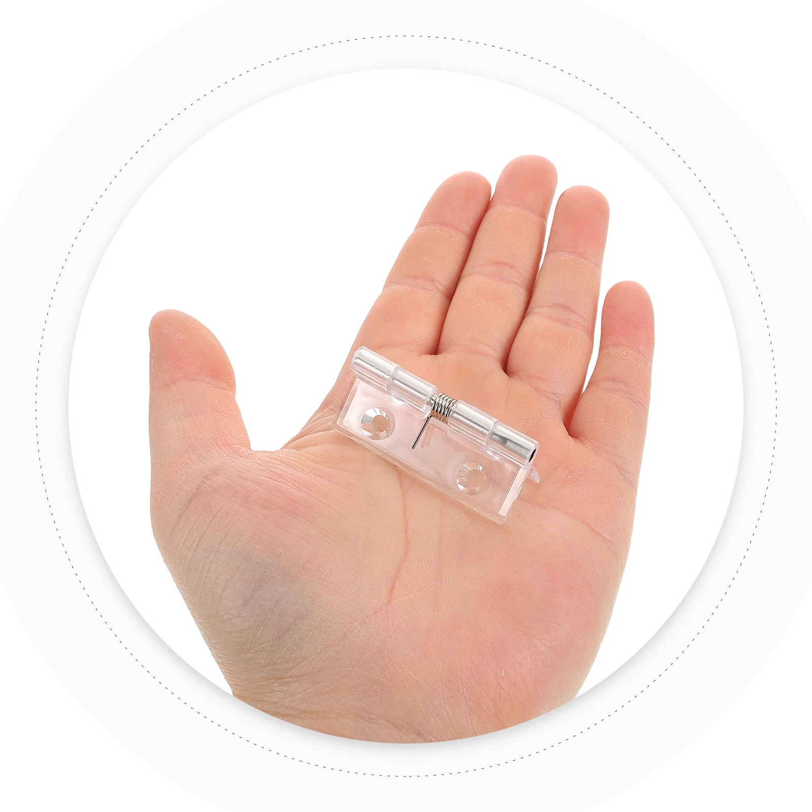 

4Set Spring Loaded Hinges for Doors - Clear Acrylic Self Closing Hinge for Cabinets Drawers Jewelry Boxes - Invisible Door