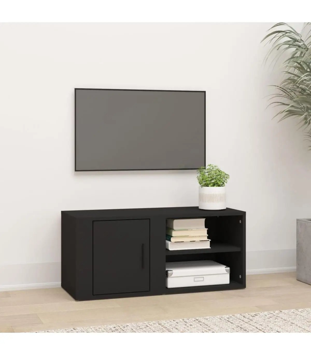 Furniture TV furniture for TV black plywood 80x31,5x36 cm