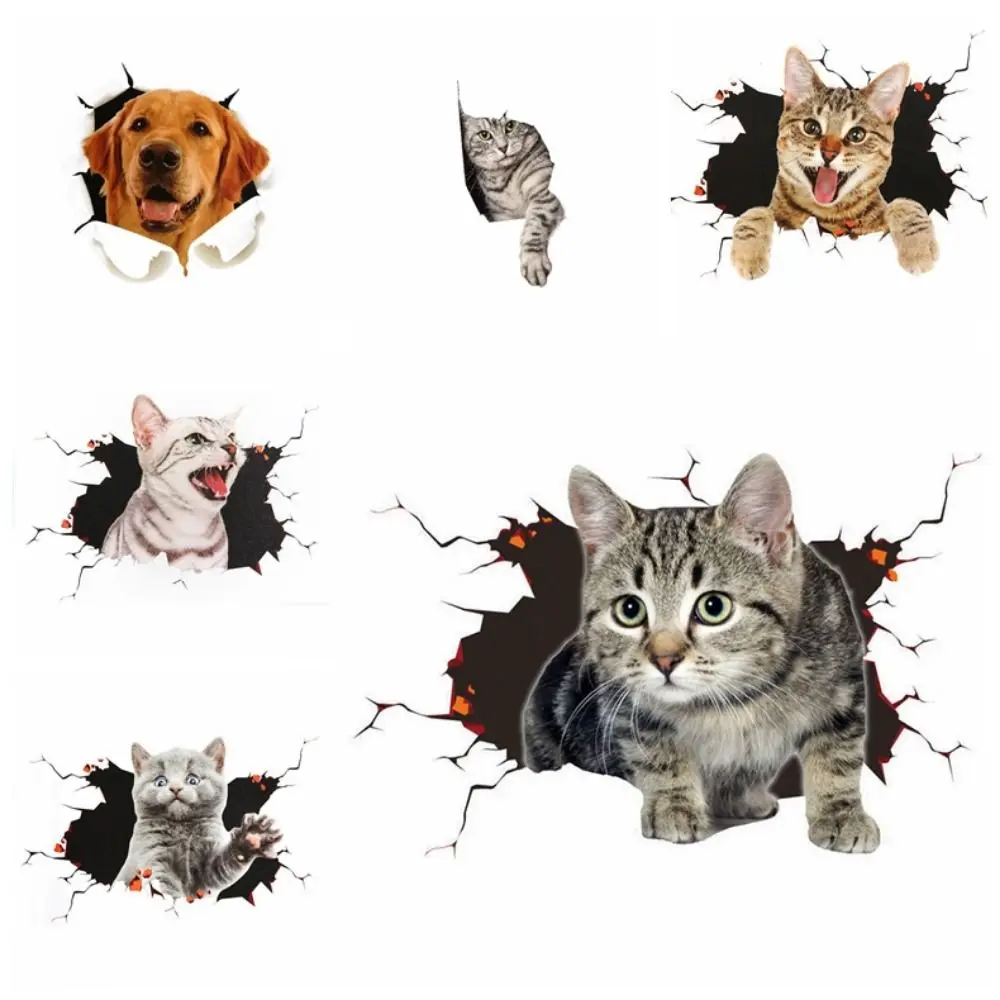 Auto Decals 3D Cat Simulation Cats Car Sticker Waterproof Universal Car 3D Cat Stickers Creative PVC PVC Car Sticker Car-Styling