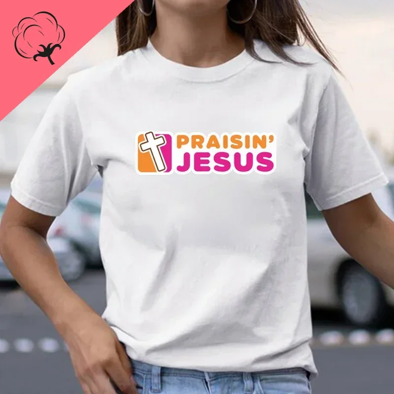 Jesus T-shirt Christian Cross Religious Tops Women Men Faith Clothes Pray Holy God Lady