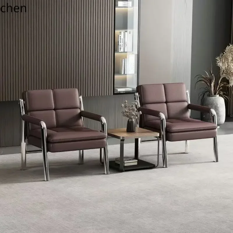 HYS office sofa coffee table combination simple meeting business reception sofa office three-person wrought iron sofa