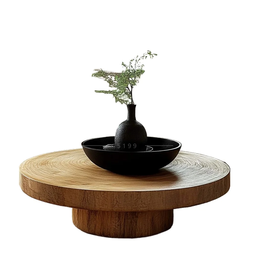 

Журнальный столик из массива дерева в семье, деревянный журнальный столик в древнем стиле, современный и простой низкий столик с деревянным пирсом