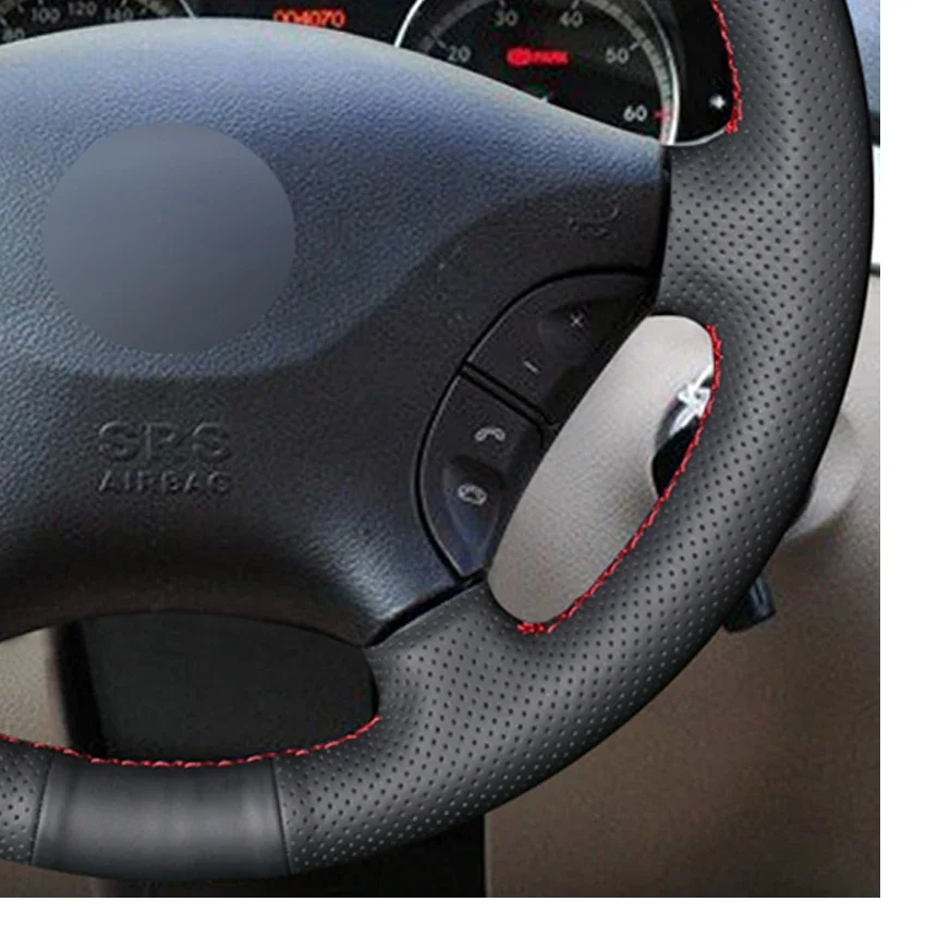 Black Faux Leather No-slip Car Steering Wheel Cover for Mercedes Benz Viano W639 Vito Sprinter Volkswagen VW Crafter 2003-2016