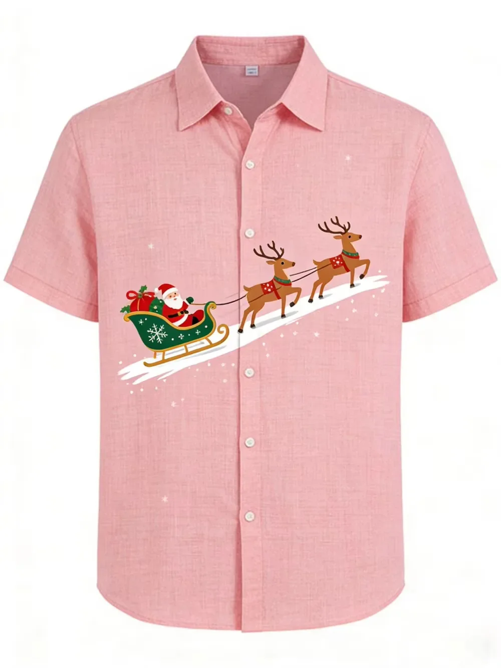 26 Men's Short Sleeve Shirt Cartoon Christmas Tree Gift Sock Snowflake Print Festival Holiday Party Clothing Mens New Year's Top