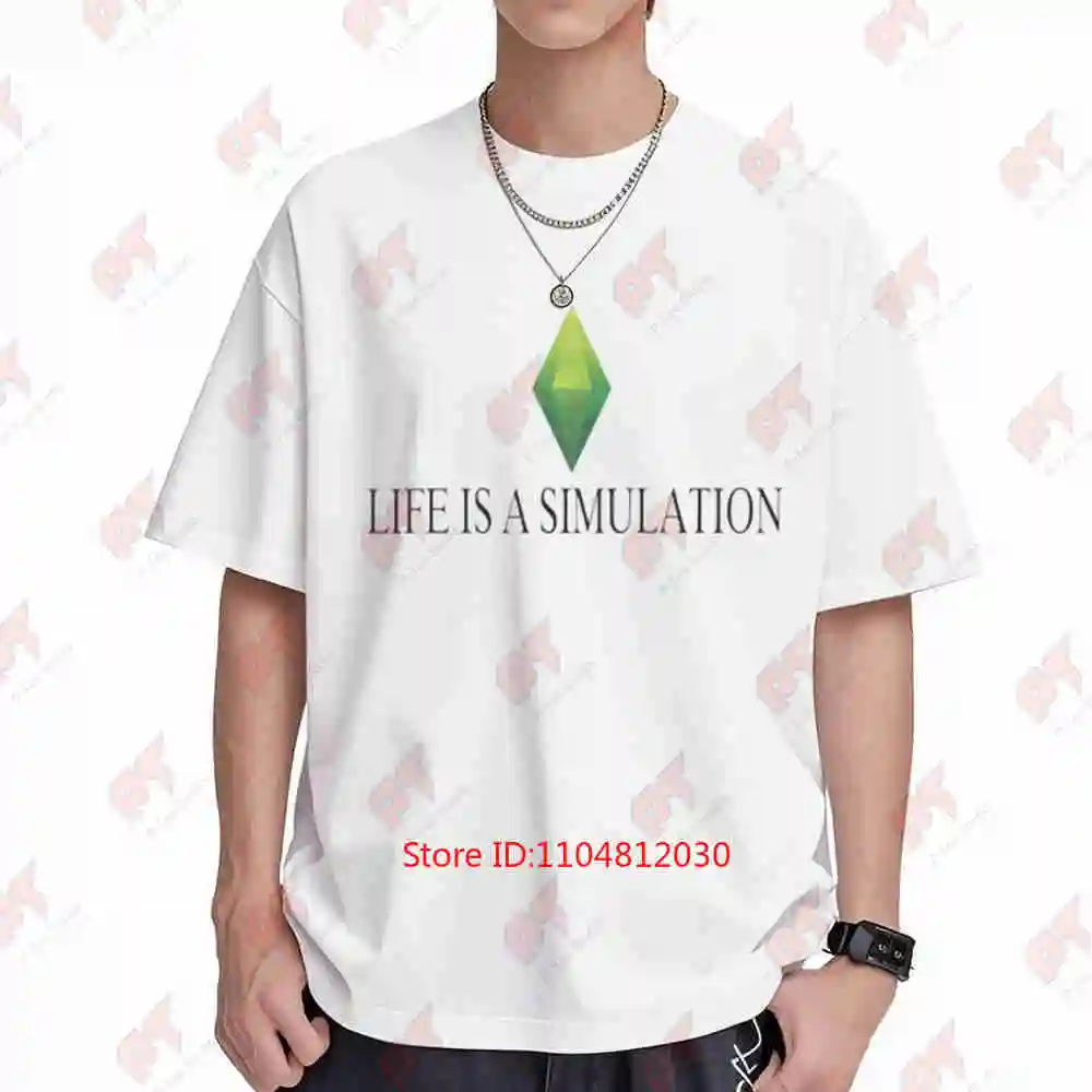 Life Is A Simulation Sims Y2K PC Game Short Sleeve Tee 100% Cotton T-Shirt