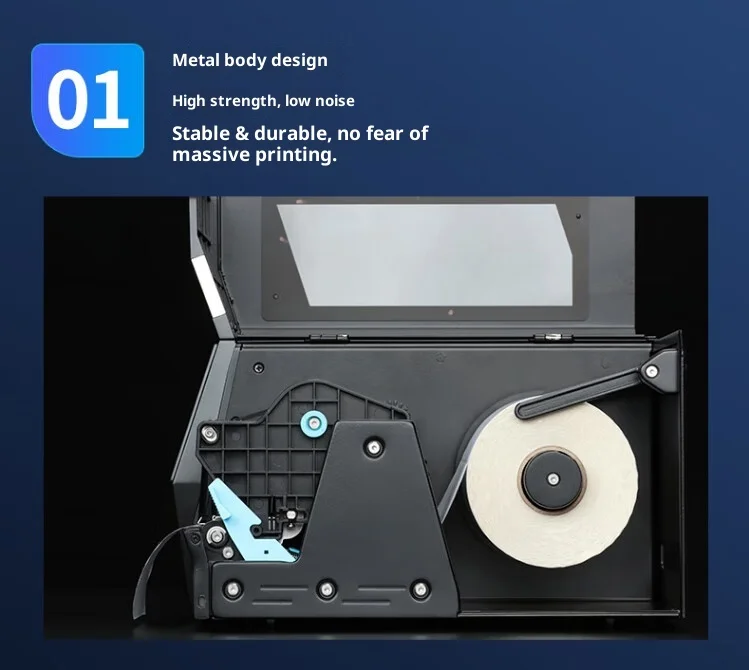 4.5 inch touch screen high-end GX6 600Dpi Bluetooth + Wifi + USB industrial barcode thermal transfer label printer
