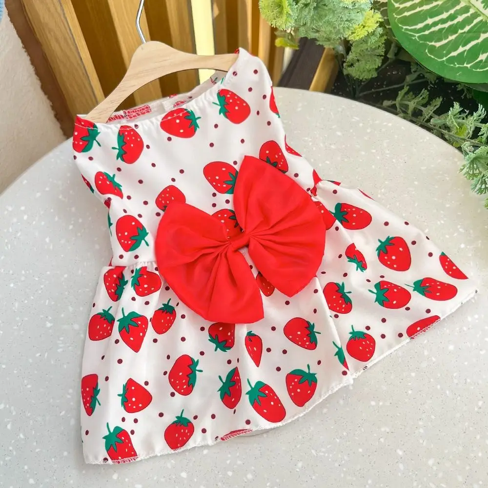 XS-XXL Dog Dress Breathable Bowknot Floral Puppy Princess Skirt Cute Bowknot Pet Skirt Spring Summer