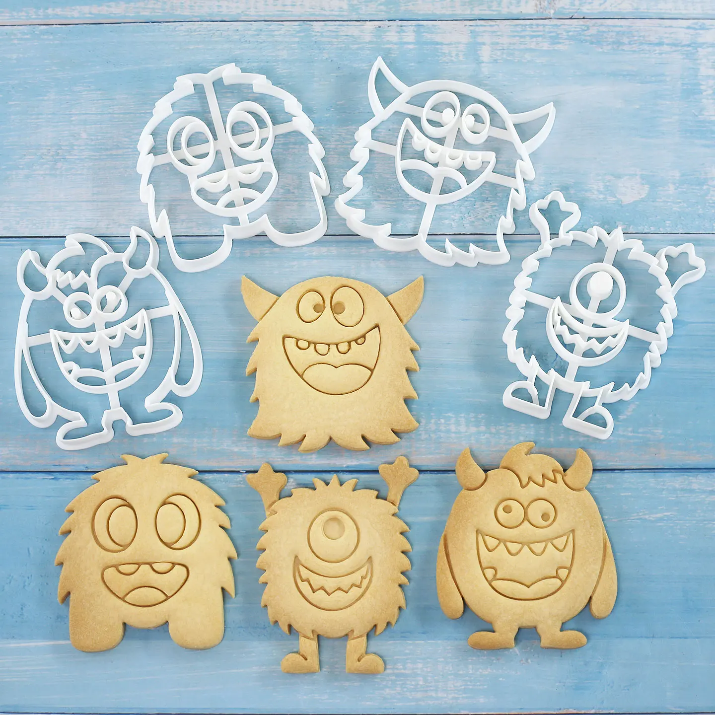 1 Pc/4 Pcs Large Monster Cookie Cutters 3D Cute Cartoon Character Shapes Cookie Molds for Kids Birthday Party, Halloween Decor - view 5