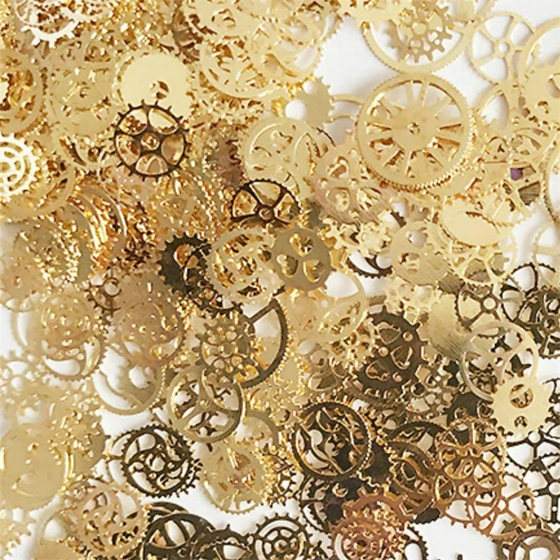 1Box 3D  Metal Steampunk Gears Charms DIY Pendant Clock Watch Wheel Gear Epoxy Resin Accessories For DIY Jewelry Finding Making