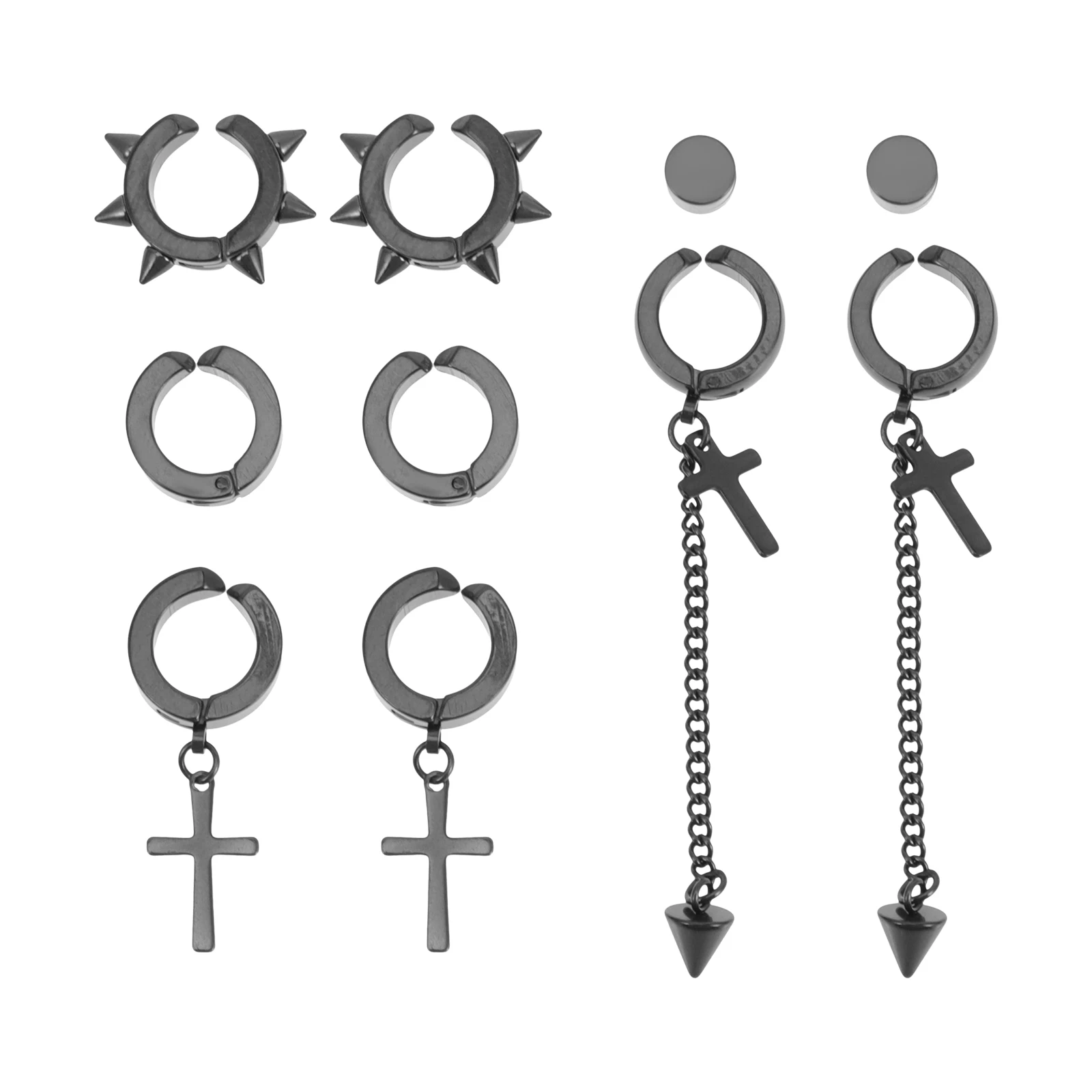 

Earring Set for Women Metal Cross Dangle Ear Cuff Button Earrings Lightweight Fashionable Chic Jewelry Gift Ideas