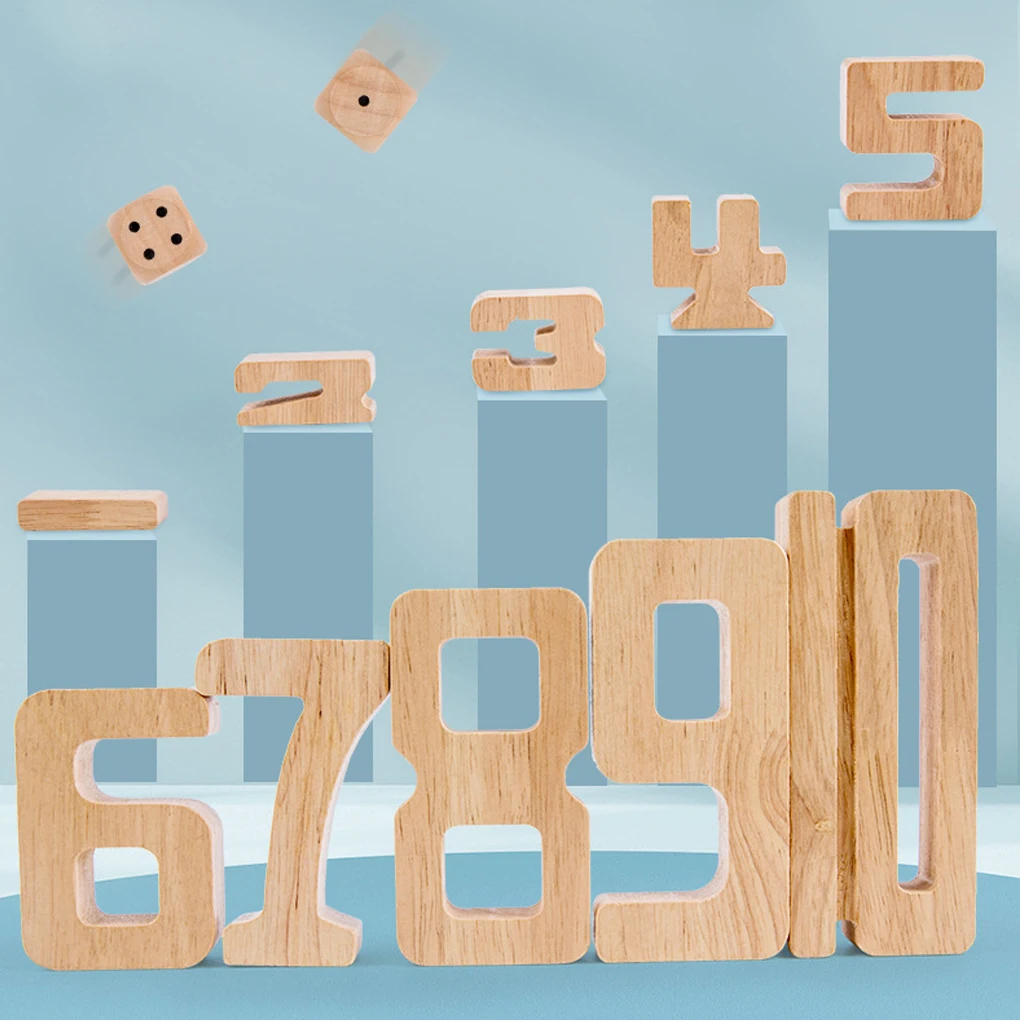 Número blocos de construção de madeira interativa matemática brinquedos bebê bloco de equilíbrio brinquedo crianças montessori educacional brinquedos matemáticos de madeira natural