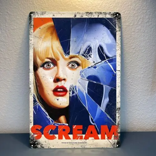 Scream Movie Metallposter – Sammelbares Blechschild – 20 x 30 cm – Aluminium