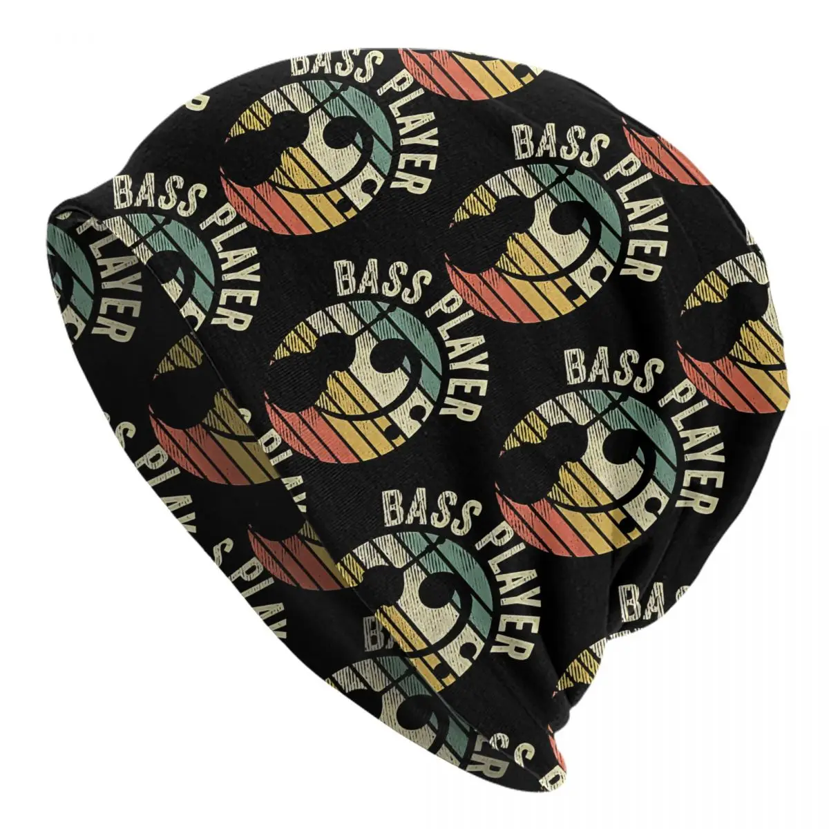 

Bonnet Hats Retro Bass Guitar Men Women's Thin Hat Bass Guitar Player Vintage Bass Clef Bassist Spring Warm Cap Beanies Caps