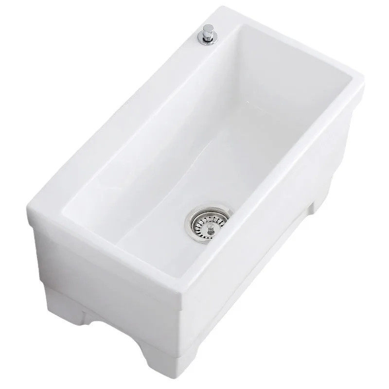 1.1 meters 80 cm long ceramic mop pool Taiwan controlled mop bucket large capacity one-click sewage children's bathtub
