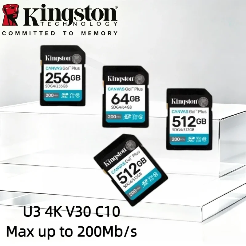 Kingston Canvas Go Plus Professional SDXC Card 64GB 128GB 256GB 512GB 1TB U3 V30 4K Video Memory Card For Digital Cameras