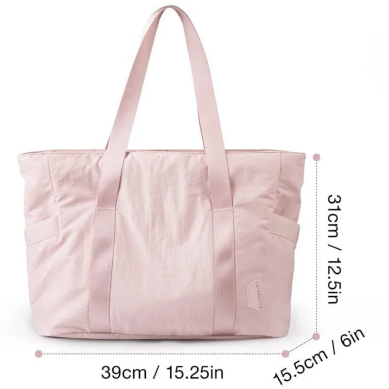 Women Tote Bag Lightweight Shoulder Bag With Yoga Mat Buckle for Gym Work School Large Capacity Handbag Sports Bags