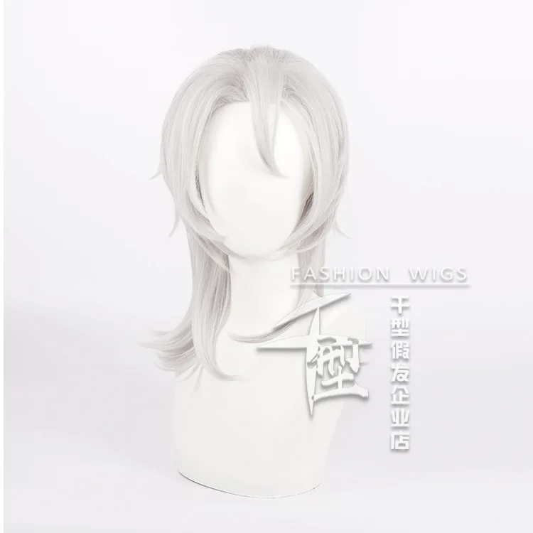 

Uzui Tengen Cosplay Wig Silver Synthetic Hair For Man Woman Japanese Anime Role Play Dress Up Wigs Comic-Con Costume Accessories