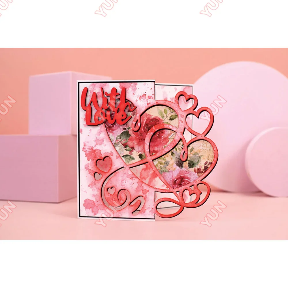 2024 جديد سعيد ومشرق عيد الحب carft المحبة زوجين كيوبيد يموت منطاد الهواء الساخن تخفيضات يموت DIY بها بنفسك سكرابوكينغ بطاقة صنع