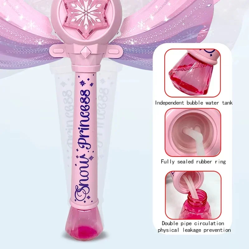 Princess Bubble Wands with Light Up & Music for Kids Girls Automatic Bubble Machine Makers Outdoor Party Birthday Bubbles Toys