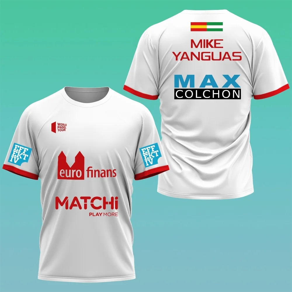 World Padel Tour Theme Sports T-shirt Professional Event Print Breathable Quick-dry Athletic Wear for Training & Matches