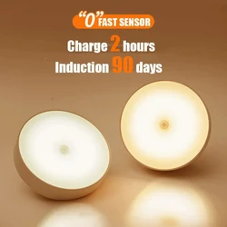 Night Lamp With Motion Sensor Night Light Rechargeable Portable Led 88° Rotating Magnetic For Kitchen Room Bedside Table Decor