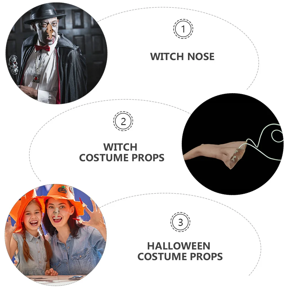 

4Pcs Halloween Witch Nose Props High Funny Decoration for Cosplay and Themed Events Witch Costume Props