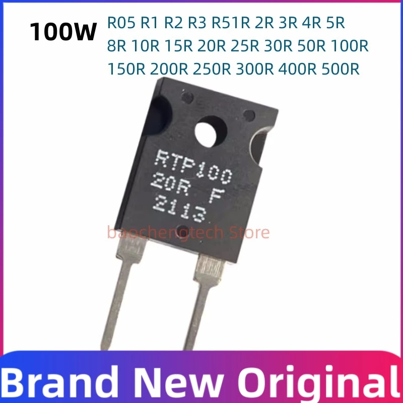 Imagem -04 - Resistor de Amostragem Não Indutiva de Alta Precisão Filme Grosso 100w Rtp 0.05r 0.5r 10r 20r 100r To247 Alta Precisão 500r