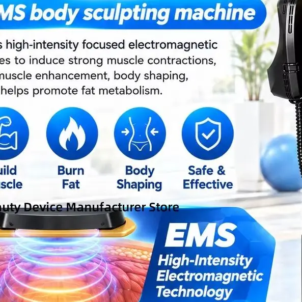 EMS RF HI-EMT Body Sculpt Machine 8500W Muscle Building Stimulator Fat Removal Skin Tightening Body Slimming Beauty Equipment
