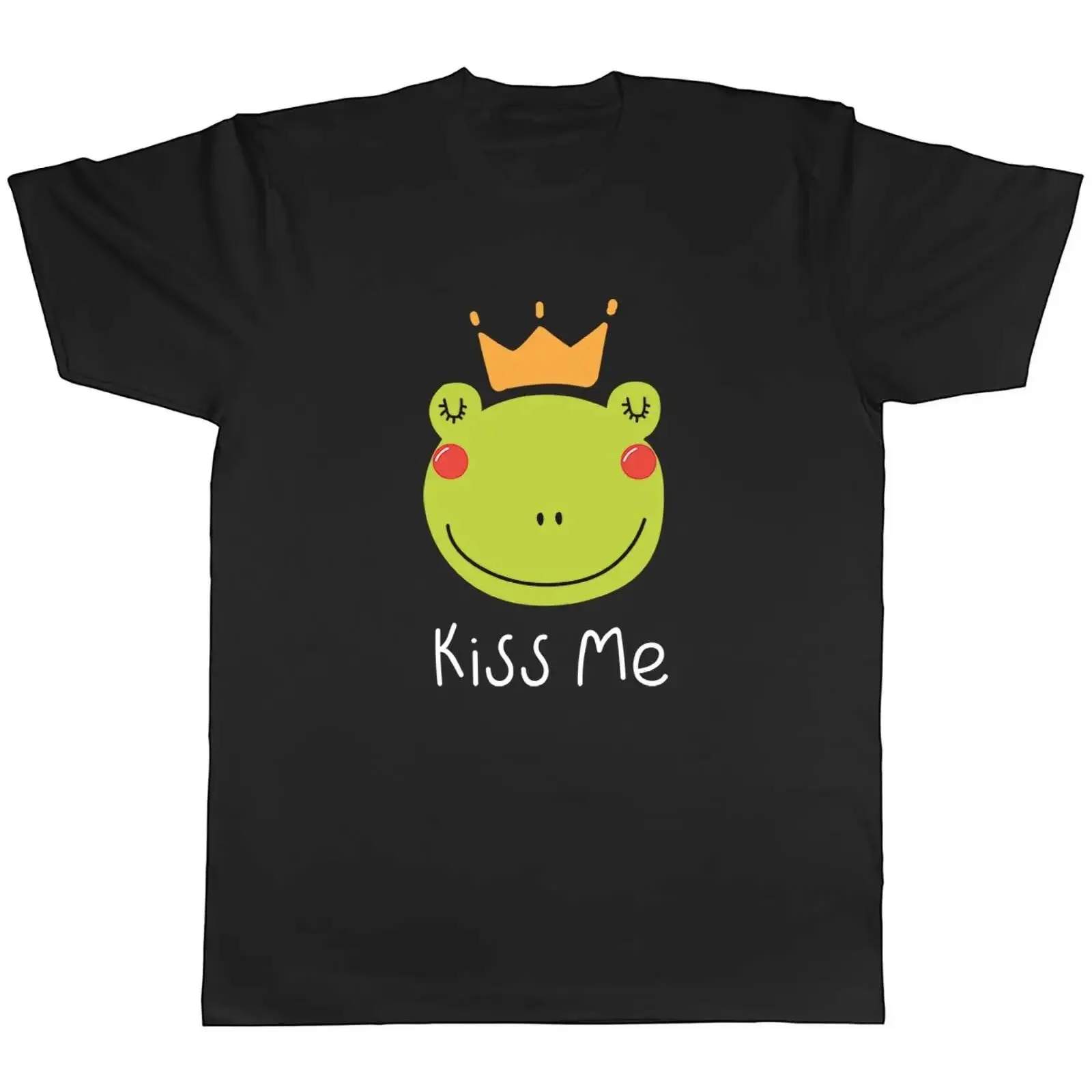 Froschkönig Herren T Shirt lustig Kiss Me Toad Kaulquappe Geschenk vintage Washed streetwear Slightly Stylish Comfortable