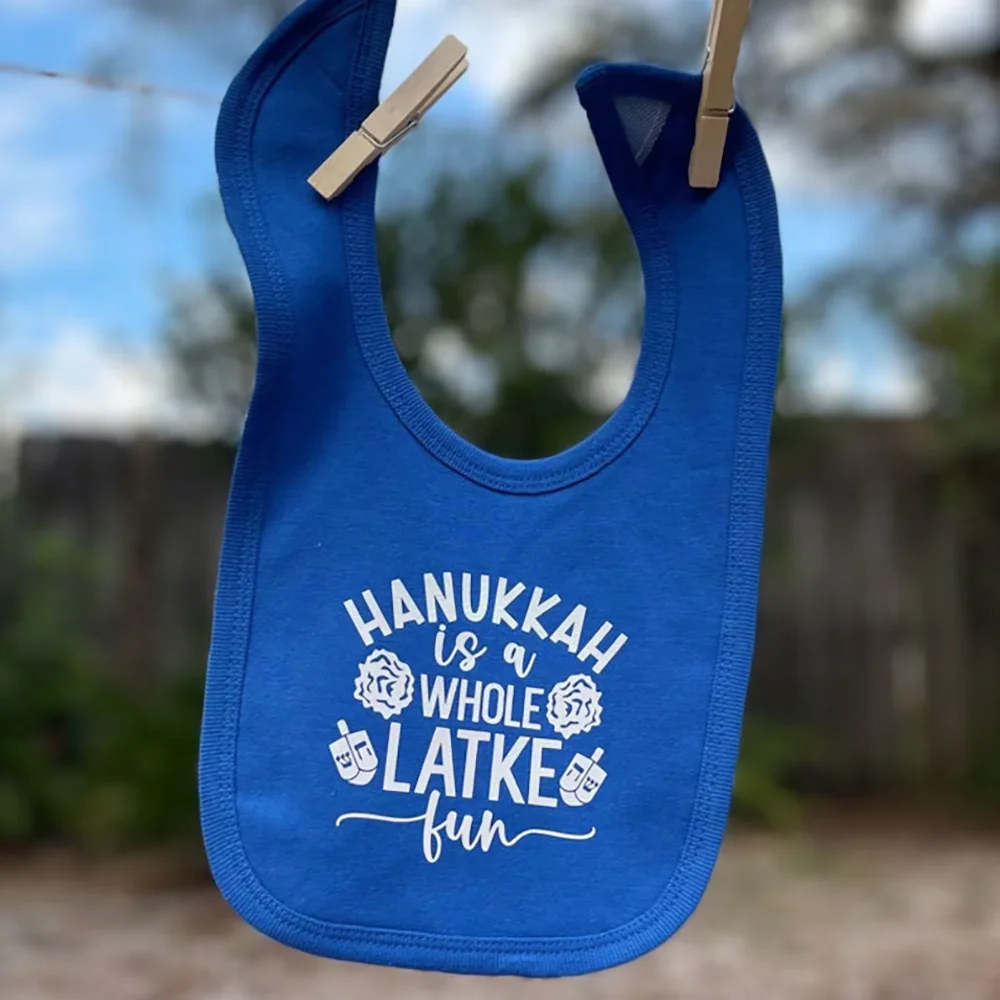 

Hanukkah Is A Whole Latke Fun Bib Rosh Hashanah Baby Bib Jewish New Year Sabbath Accessories Passover Judaism Baby Gifts Newborn