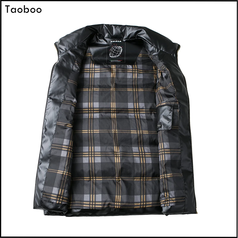 Taoboo Black Stand Collar Vests Man\'s Fashion Zipper  Down Jackets Men\'s winter jacket Elegant Autumn Winter Short Vests puffer