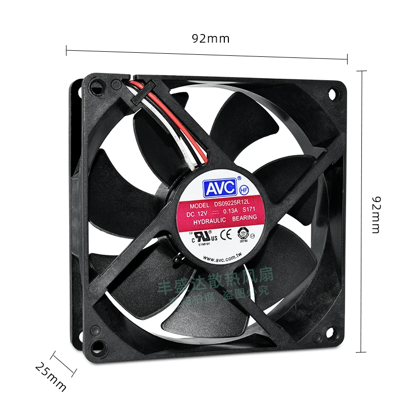 AVC DS09225R12L S171 DC 12 В 0,13 А 90x90x25 мм 3-проводной охлаждающий вентилятор для сервера