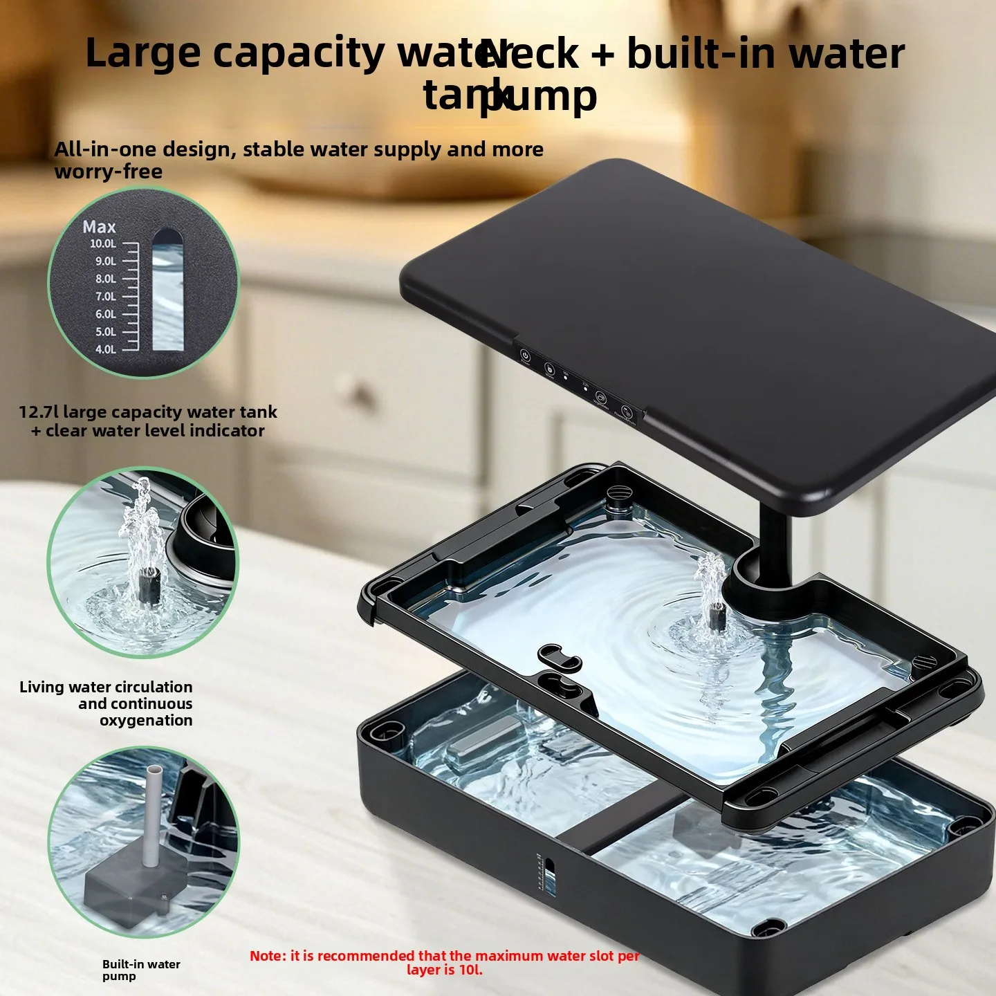 Smart Hydroponic Grow System, Multi-Tier Indoor Soilless Vegetable Cultivation Rack, Planter Box & Growing Machine
