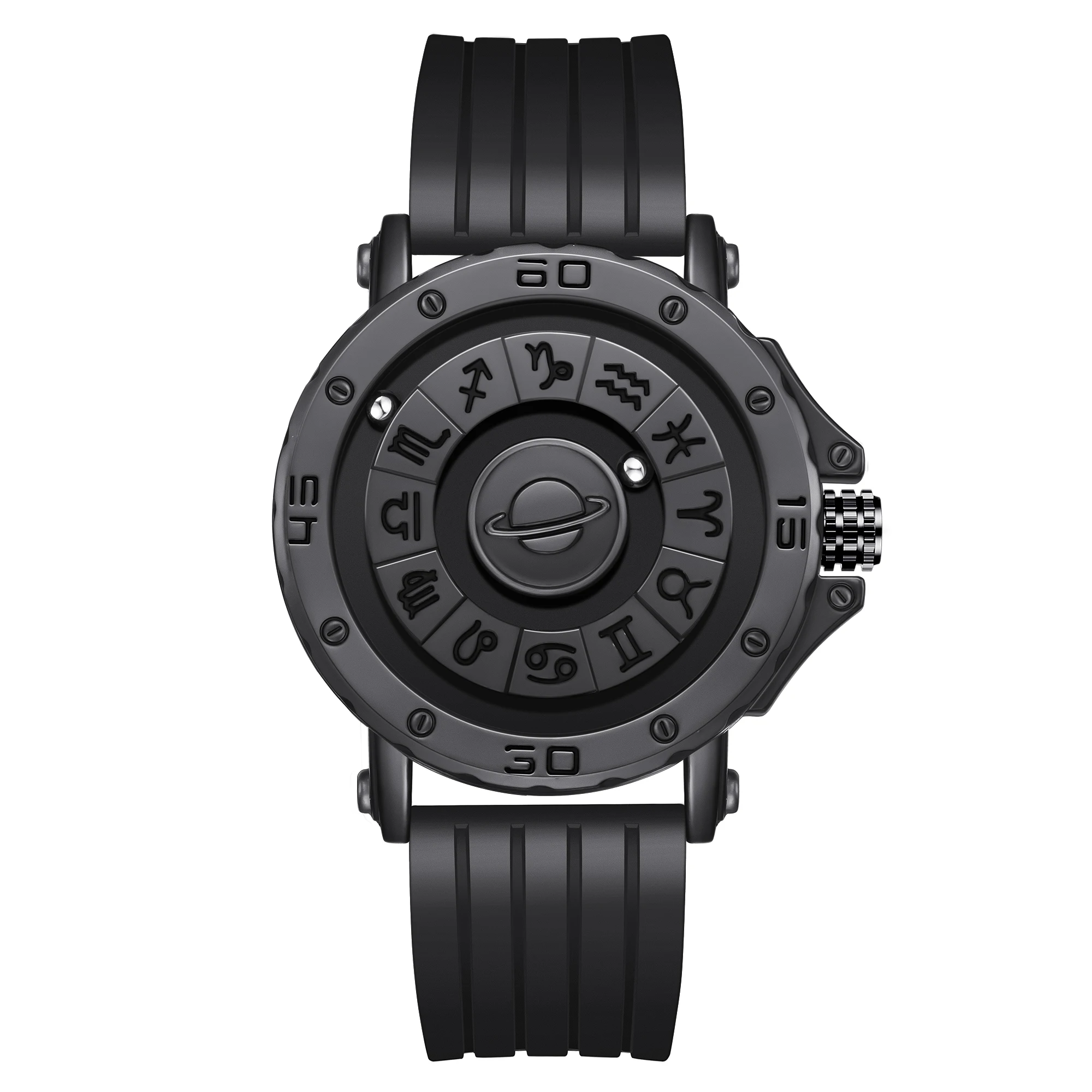 2024 Creative DOM Watch 1733  Magnetic Ball Metal Multinational Watches Man Constellation dial Rubber Sports Clock Male Reloj