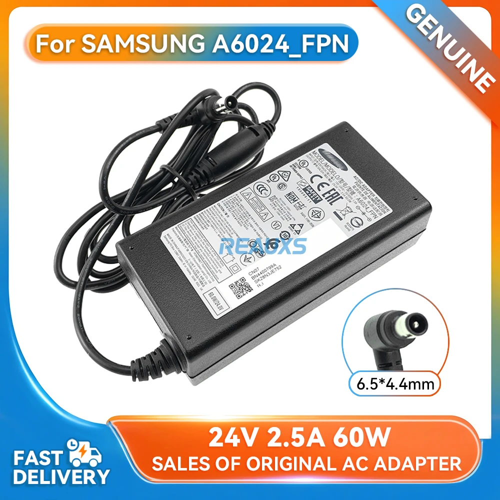 

Genuine 24V 2.5A 60W 2.625A A6024_FPN A6024_DSM AC Adapter Charger Power Supply for Samsung HW-H355 HW-H551 HW-J450 HW-J550