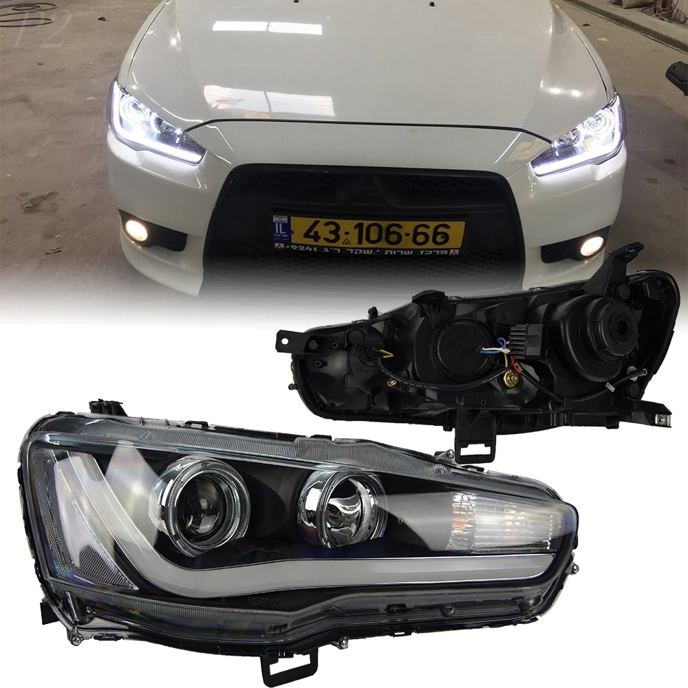 Headlight For Mitsubishi Lancer EX 2008-2016 Car автомобильные товары LED DRL Hella Xenon Lens Hella Hid H7 EVO Car Accessories