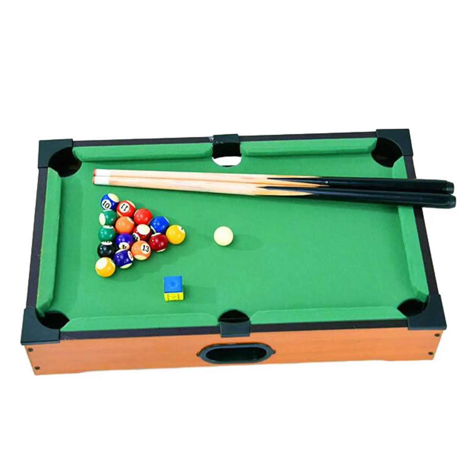 Mini Tabletop Pool Set Wooden Portable Motor Skills Easily Set up Billiards Playset Snooker for Office Playhouse Living Room